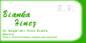 bianka hincz business card